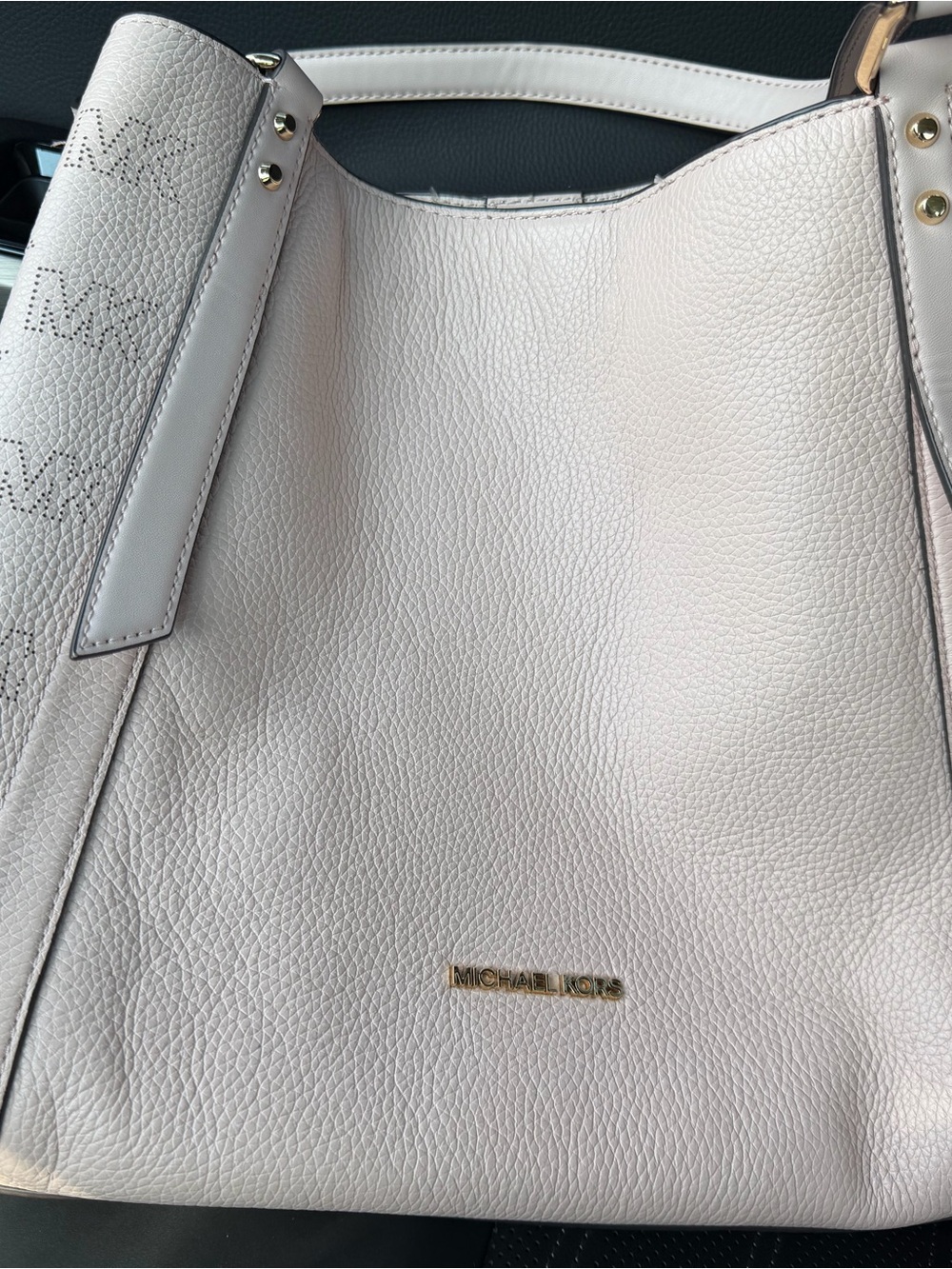 Michael Kors Light Pink Pebbled Leather Tote with Gold Hardware